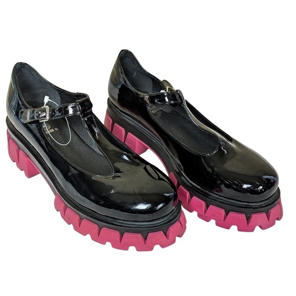 koi Shoes - KOI Footwear Black Patent Mary‎ Jane Platform Shoes – UK 7 (US 9) – Y2K Pink